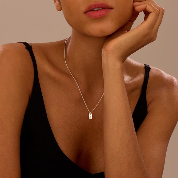 Initial Necklaces for Women Silver Plated Letter Necklace Dainty Silver Name Nec - Picture 4 of 6